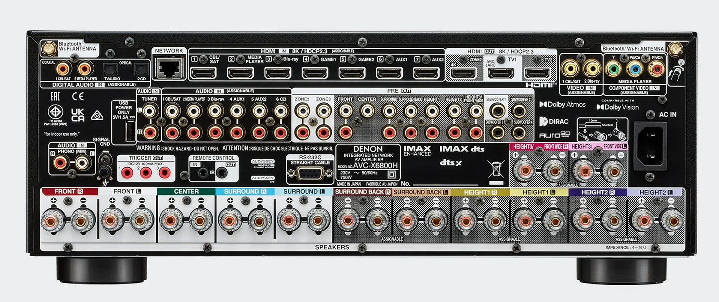 Denon AVC-X6800H 11.4 Channel AV Receiver