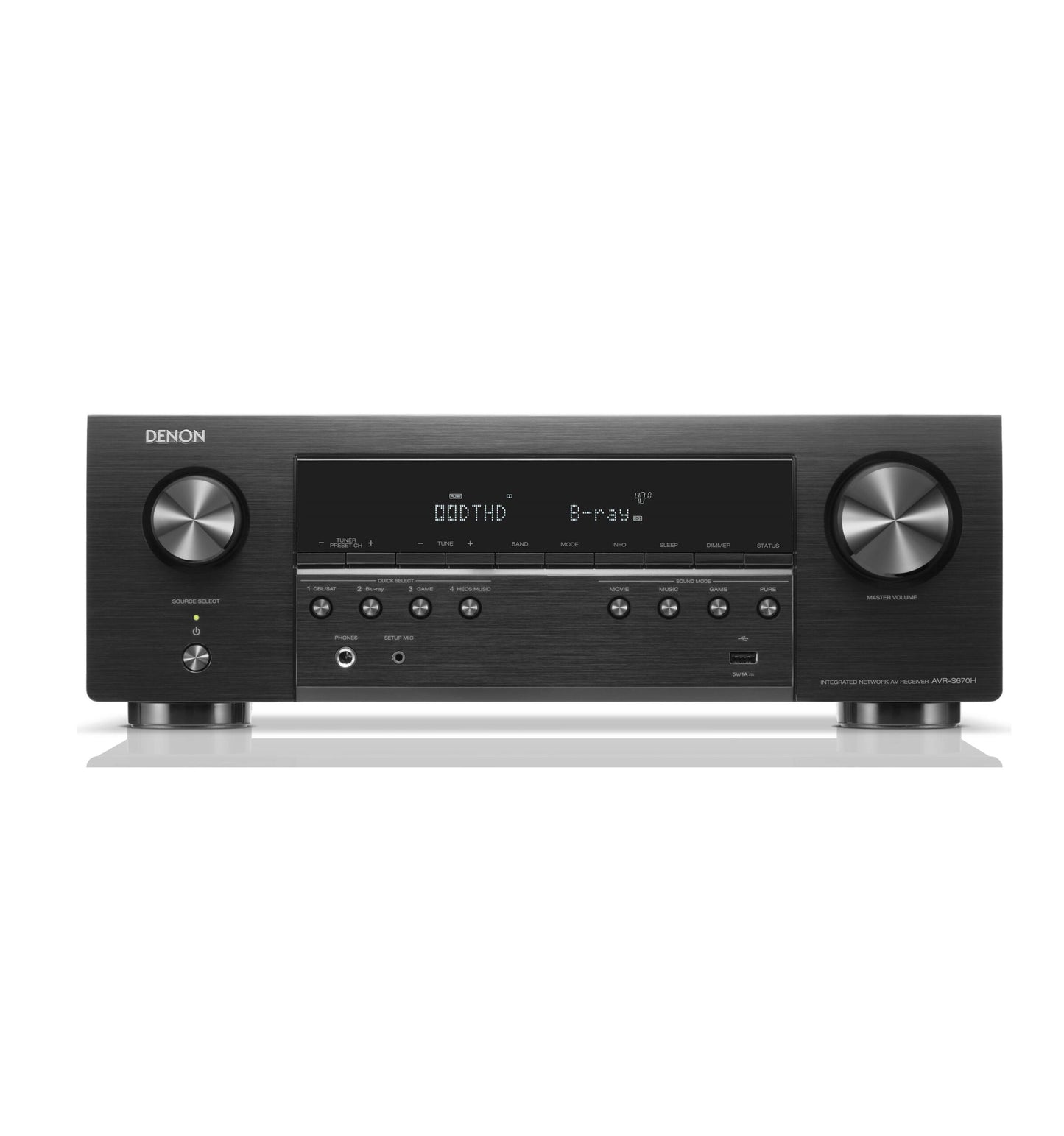Denon AVR-S670H 5.2-channel Home Theater Receiver with HEOS