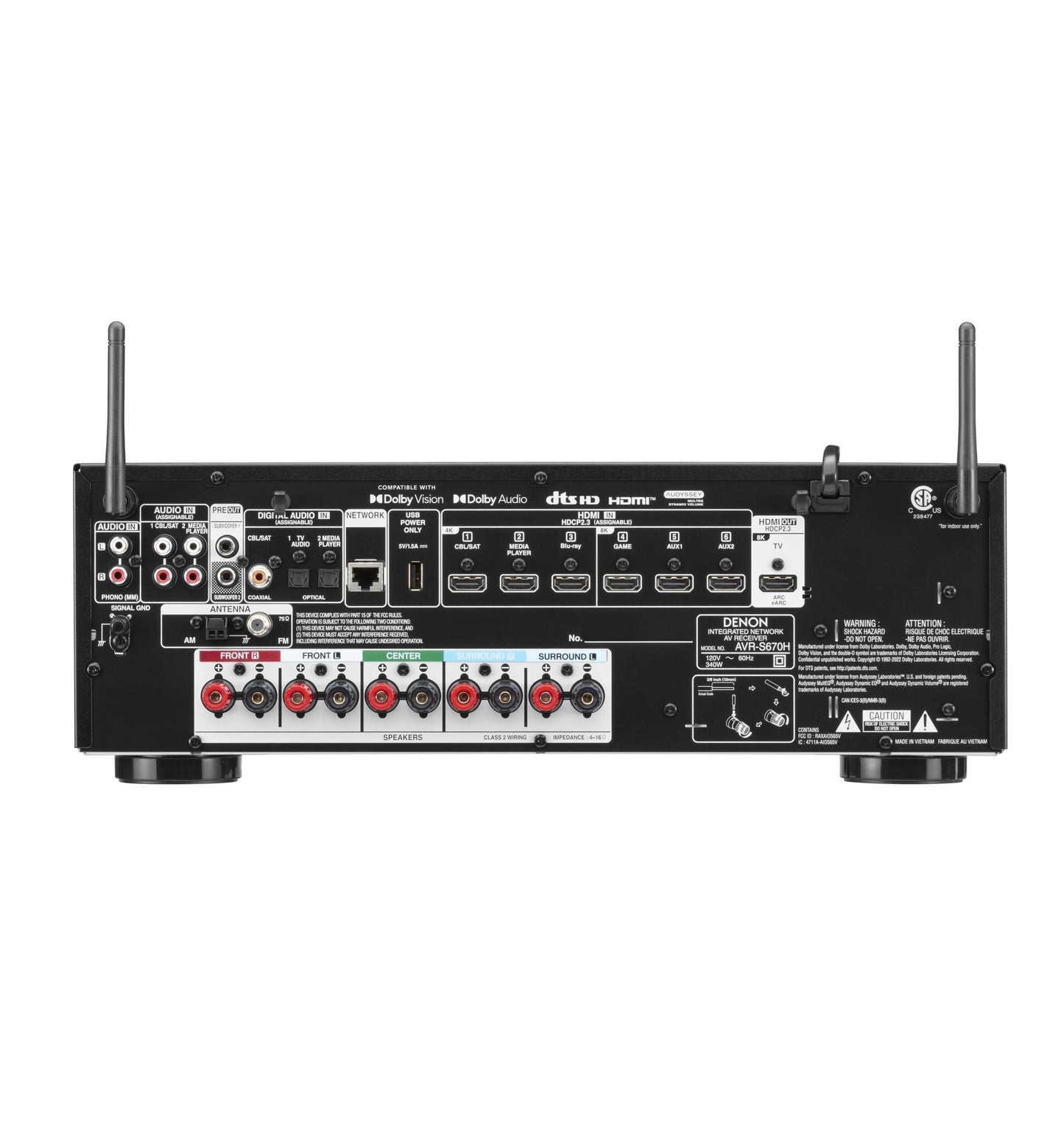 Denon AVR-S670H 5.2-channel Home Theater Receiver with HEOS